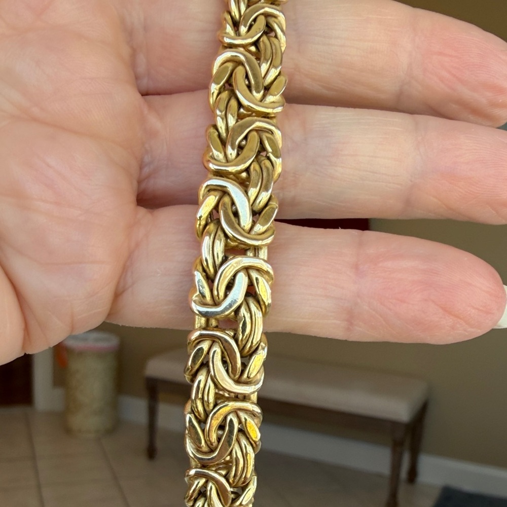 14 karat gold Byzantine necklace - Picture 4 of 7